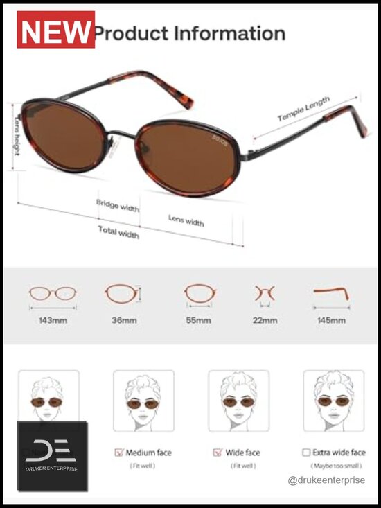 Retro Oval Polarized Sunglasses with UV400 Protection for Women Men